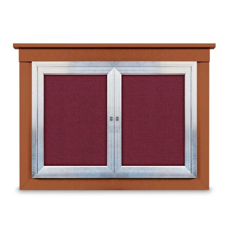 United Visual Products 18"x24" 1-Door Enclosed Letterboard, Green Vinyl/Walnut UV2620O-WALNUT-HUNGRN